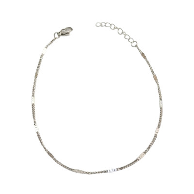 Αλυσιδα ποδιου απο ατσαλι ασημι 20cm+5cm ΗBM-5002