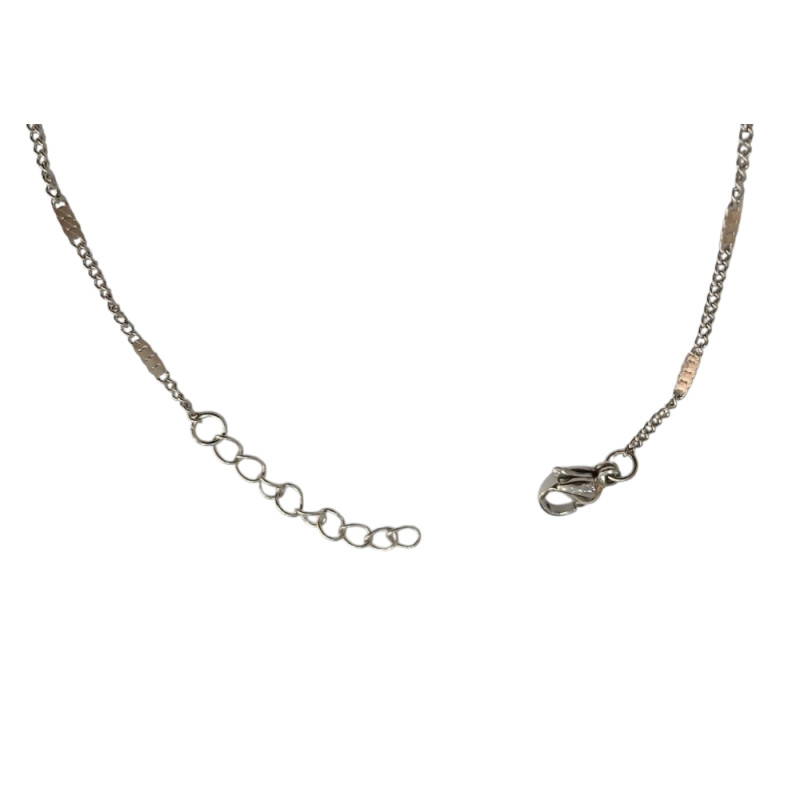 Αλυσιδα ποδιου απο ατσαλι ασημι 20cm+5cm ΗBM-5002