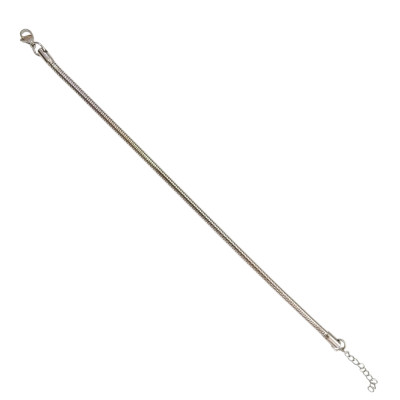 Αλυσιδα ποδιου απο ατσαλι ασημι μήκος 20cm+5cm ΗBM-5012